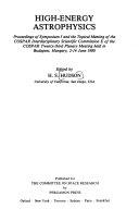Copertina  High-energy astrophysics : Cospar plenary meeting, 23., Budapest, June 2-14, 1980