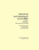 Copertina  Astronomy and Astrophysics for the 1980's