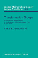 Copertina  Transformation groups : proceedings of the conference in the University of Newcastle upon Tyne, August 1976