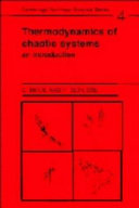 Copertina  Thermodynamics of chaotic systems : an introduction