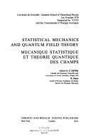 Copertina  Statistical mechanics and quantum field theory