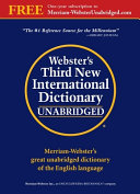 Copertina  Webster's third new international dictionary of the English language unabridged