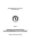 Copertina  Progress and opportunities in southern hemisphere optical astronomy