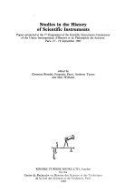 Copertina  Atti del \\7th Symposium of the Scientific Instruments\\, Commission of the Union Internationale d'Histoire et de Philosophie des Sciences. Paris 15-19 September 1987 ; Studies in the History of Scientific Instruments