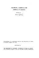Copertina  Photometry, kinematics and dynamics of galaxies : Austin, August 6-8, 1979