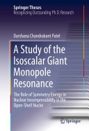 Copertina  A Study of the Isoscalar Giant Monopole Resonance : The Role of Symmetry Energy in Nuclear Incompressibility in the Open-Shell Nuclei