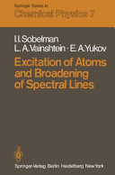 Copertina  Excitation of atoms and broadening of spectral lines