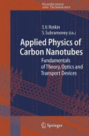 Copertina  Applied Physics of Carbon Nanotubes : Fundamentals of Theory, Optics and Transport Devices