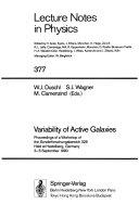 Copertina  Variability of active galaxies : proceedings of a workshop of the Sonderforschungsbereich 328 held at Heidelberg, Germany, 3-5 September 1990
