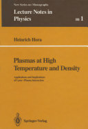 Copertina  Plasmas at high temperature and density