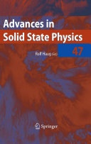 Copertina  Advances in Solid State Physics