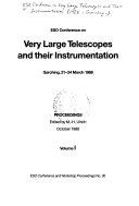 Copertina  ESO Conference on Very Large Telescopes and their Instrumentation, Garching, 21-24 March 1988 : proceedings
