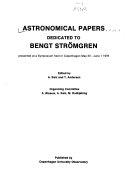 Copertina  Astronomical papers dedicated to Bengt Strömgren