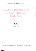 Copertina  {Grande dizionario della lingua italiana} 21: Toi-Z