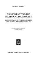 Copertina  Dizionario tecnico inglese - italiano, italiano - inglese