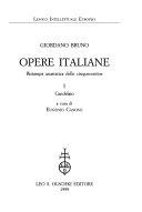 Copertina  Opere italiane : ristampa anastatica delle cinquecentine