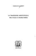 Copertina  La tradizione aristotelica: fra Italia e Inghilterra
