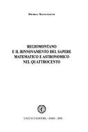 Copertina  Regiomontano e il rinnovamento del sapere matematico e astronomico nel Quattrocento