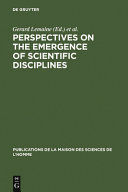 Copertina  Perspectives on the Emergence of Scientific Disciplines