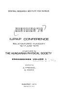 Copertina  Neutrino '75 : IUPAP conference : Balatonfured, Hungary, 12-17 june 1975, proceedings