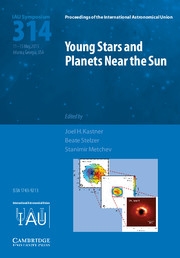 Copertina  Young stars and planets near the Sun : proceedings of the 314. symposium of the International Astronomical Union held in Atlanta, Georgia, USA, May 11-15, 2015