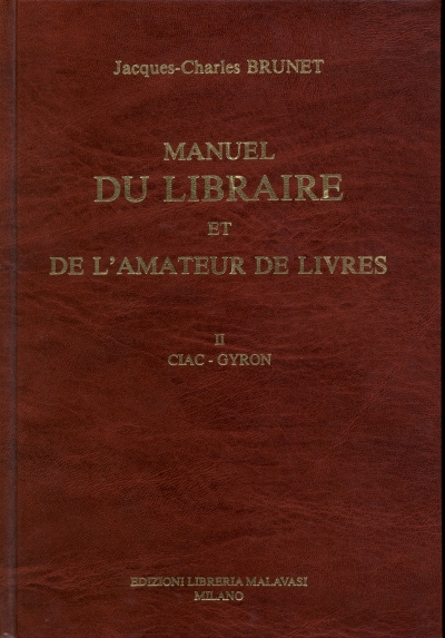 Copertina  {Manuel du libraire et de l'amateur de livres} Tome 2: Ciacconius-Gyron