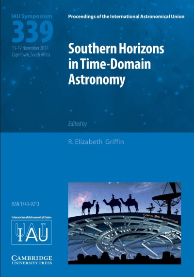 Copertina  Southern horizons in time-domain astronomy : proceedings of the 339. symposium of the International Astronomical Union held in Cape Town, South Africa, 13-17 November, 2017