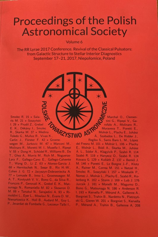 Copertina  The RR Lyrae 2017 Conference : revival of the classical pulsators : from galactic structure to stellar interior diagnostics, September 17-21, 2017, Niepołomice, Poland