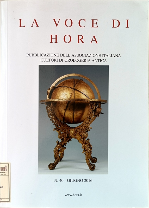 Copertina  La voce di Hora : pubblicazione dell'Associazione italiana cultori di orologeria antica