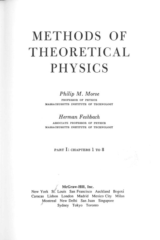 Copertina  {Methods of theoretical physics} Part 1: Chapters 1 to 8