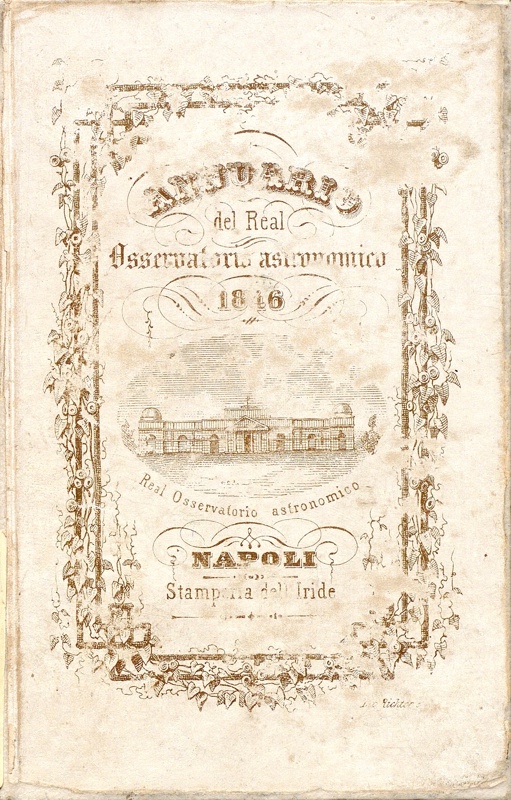 Copertina  Annuario del Reale Osservatorio di Napoli